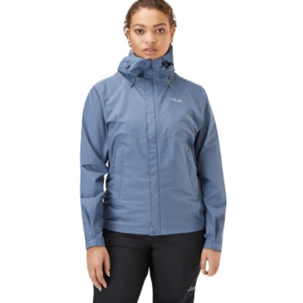Like New! RAB Downpour Jacket Womens XS Blue Pertex Waterproof Rain Coat XS
